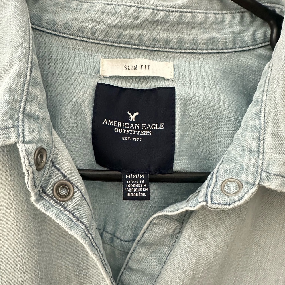 American Eagle Outfitters Soft Blue Button-Up Shirt